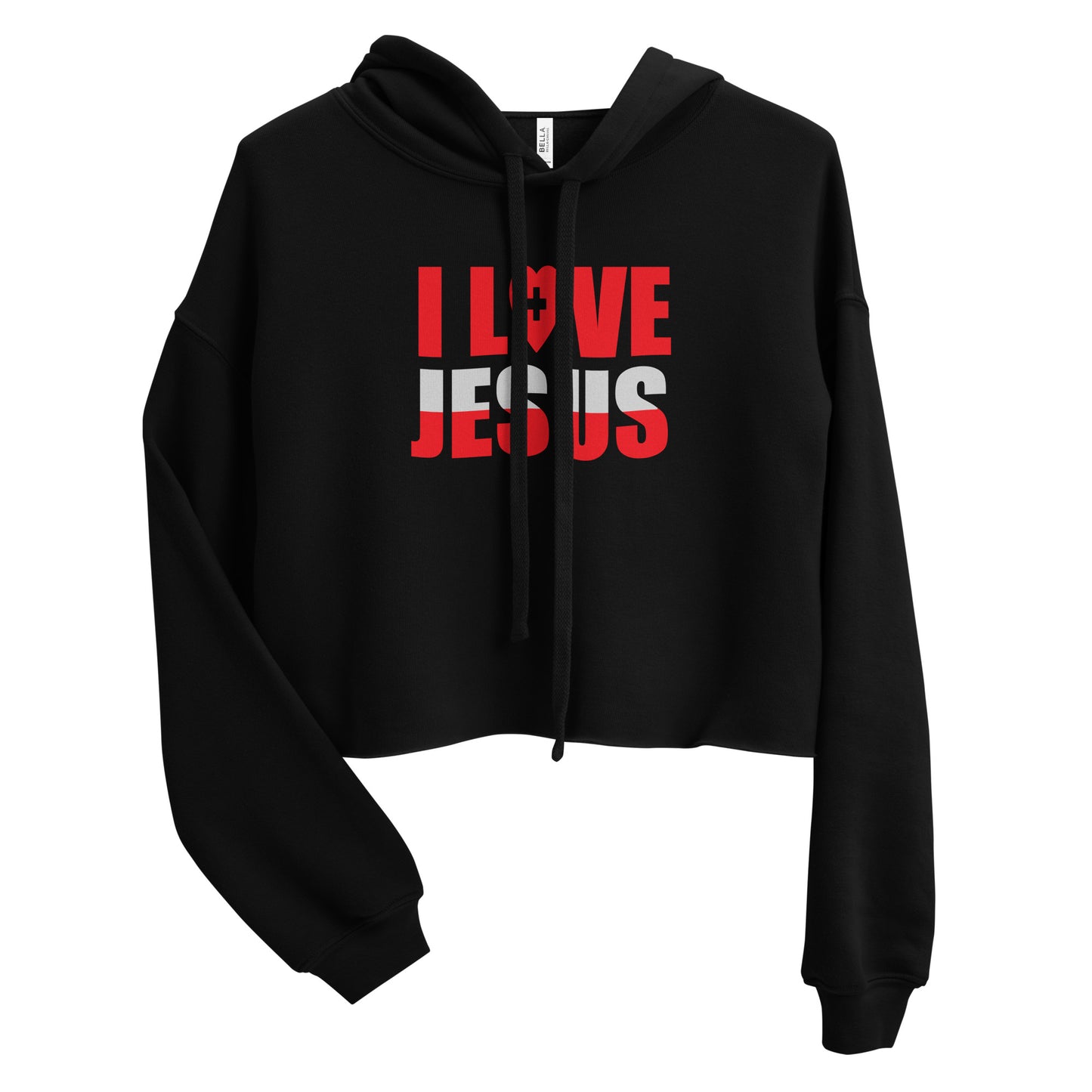 I Love Jesus Women's Christian Crop Hoodie (Hooded Sweatshirt)