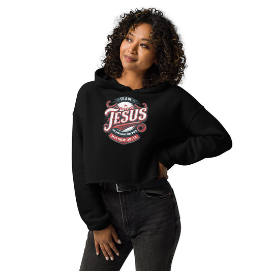 Team Jesus Women's Christian Crop Hoodie (Hooded Sweatshirt)