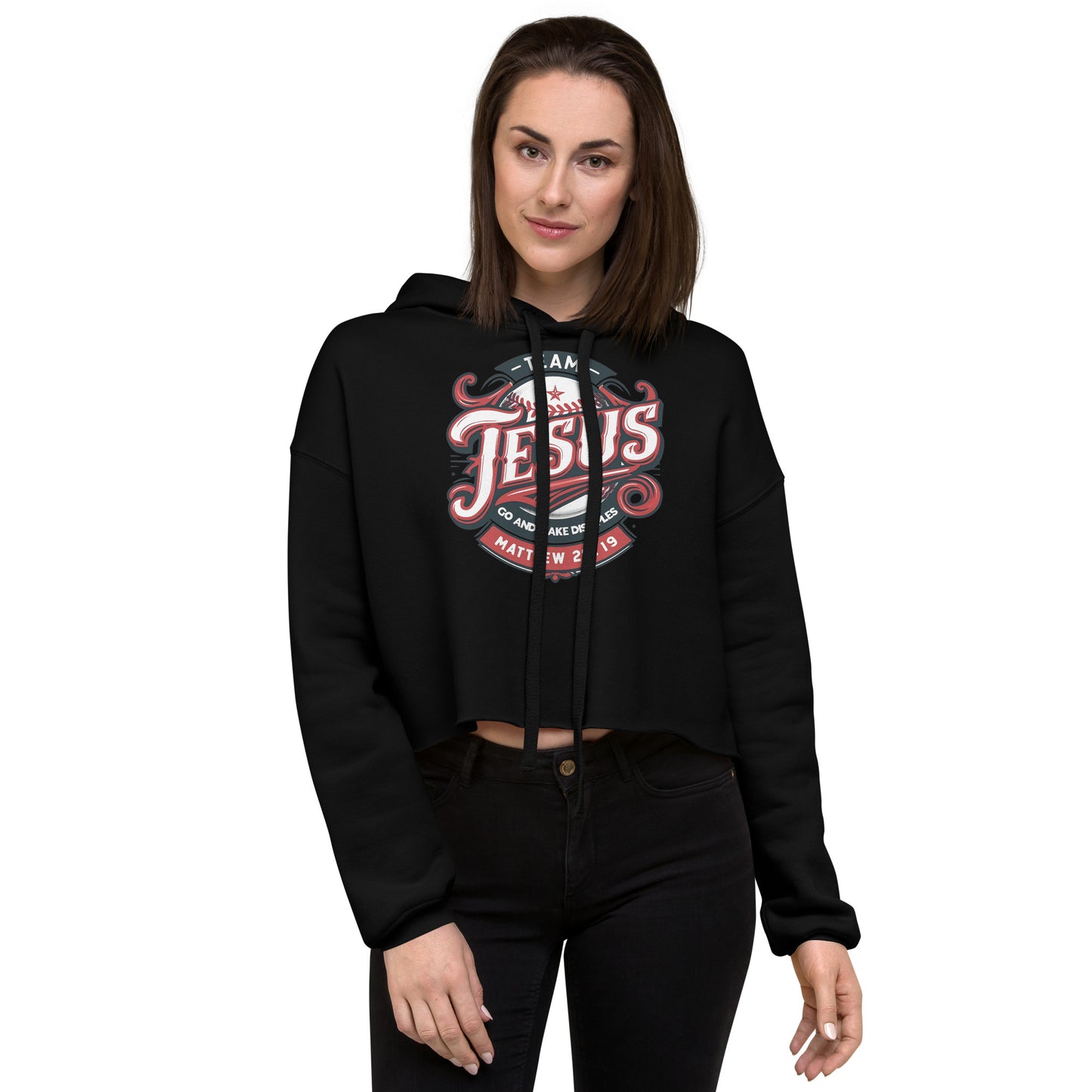 Team Jesus Women's Christian Crop Hoodie (Hooded Sweatshirt)