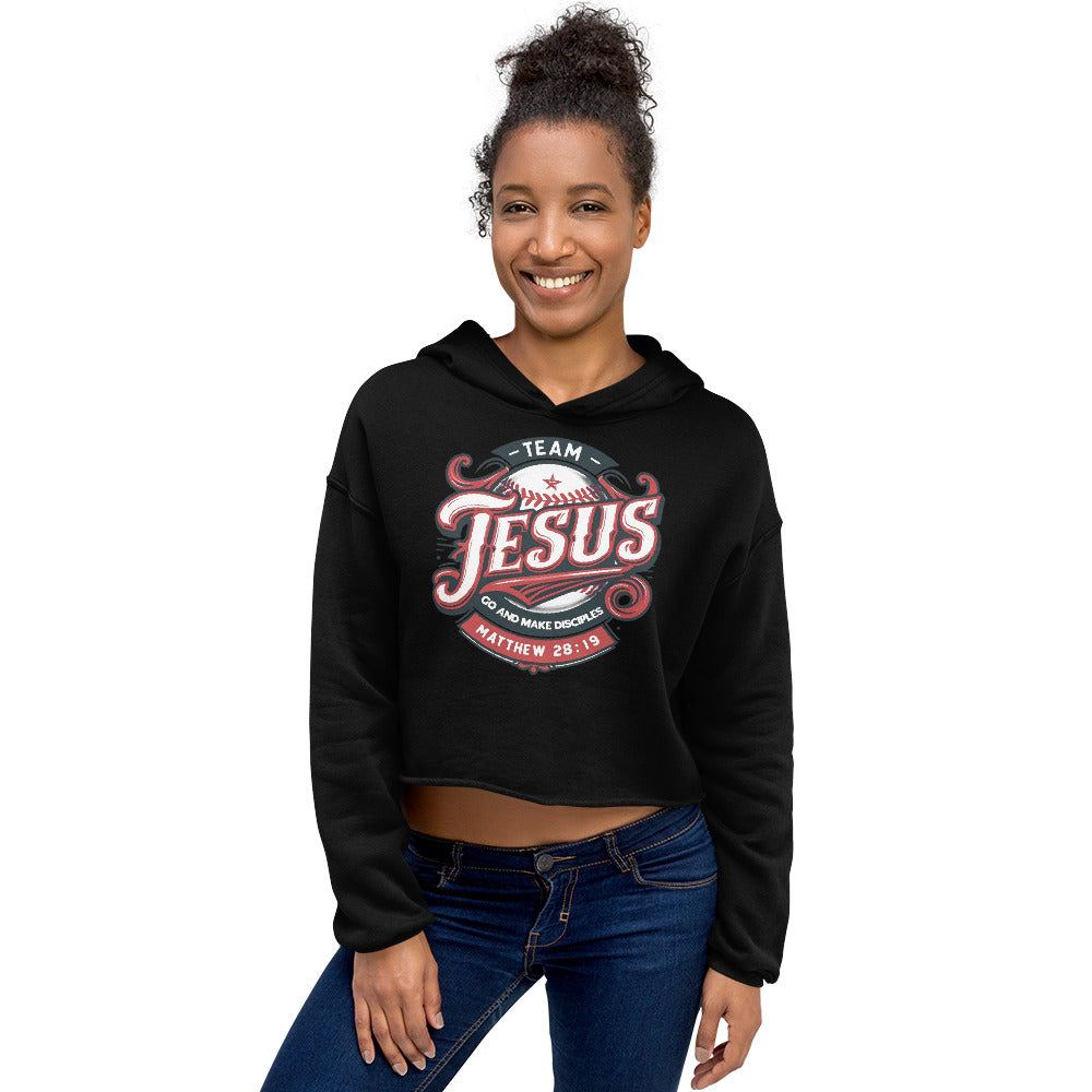 Team Jesus Women's Christian Crop Hoodie (Hooded Sweatshirt)