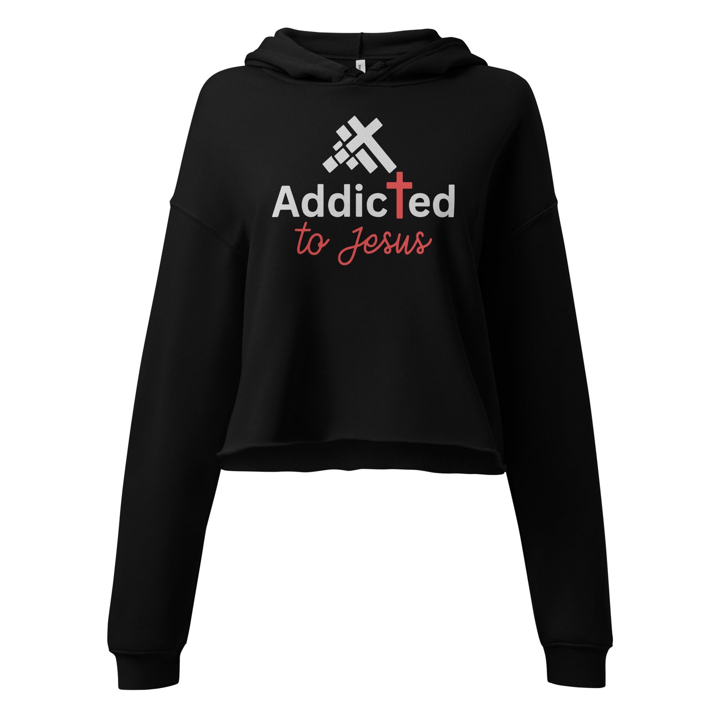 Addicted To Jesus Women's Christian Crop Hoodie (Hooded Sweatshirt)