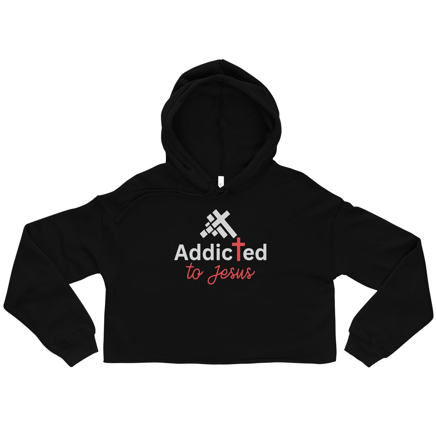 Addicted To Jesus Women's Christian Crop Hoodie (Hooded Sweatshirt)