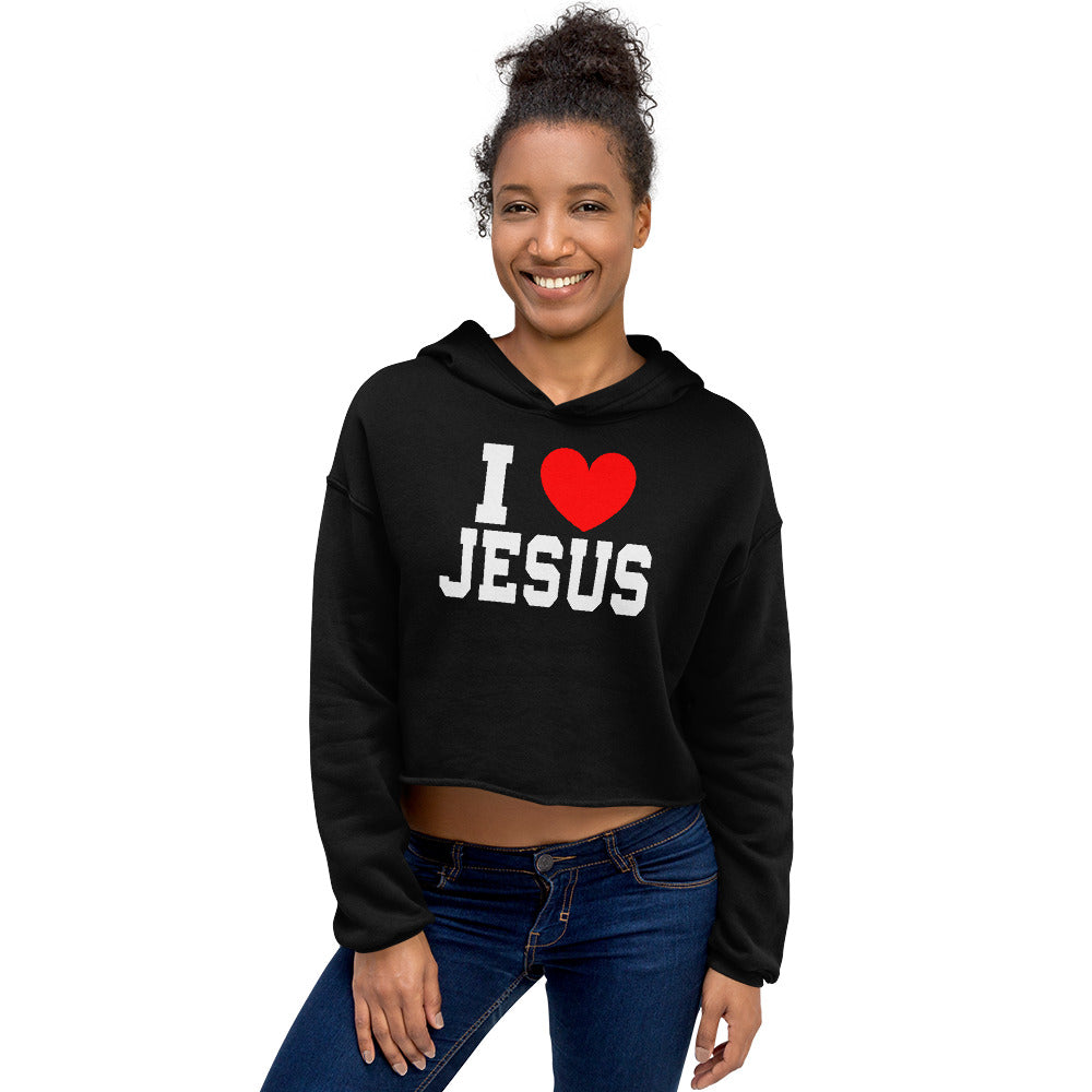 I Love Jesus Women's Christian Crop Hoodie