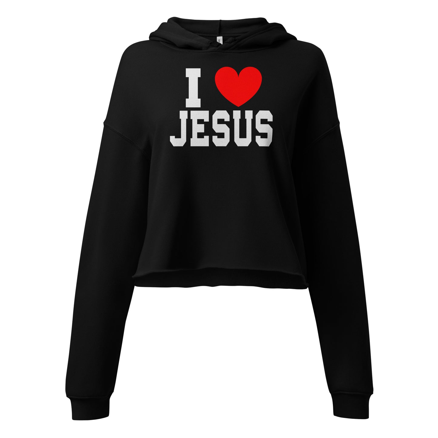 I Love Jesus Women's Christian Crop Hoodie