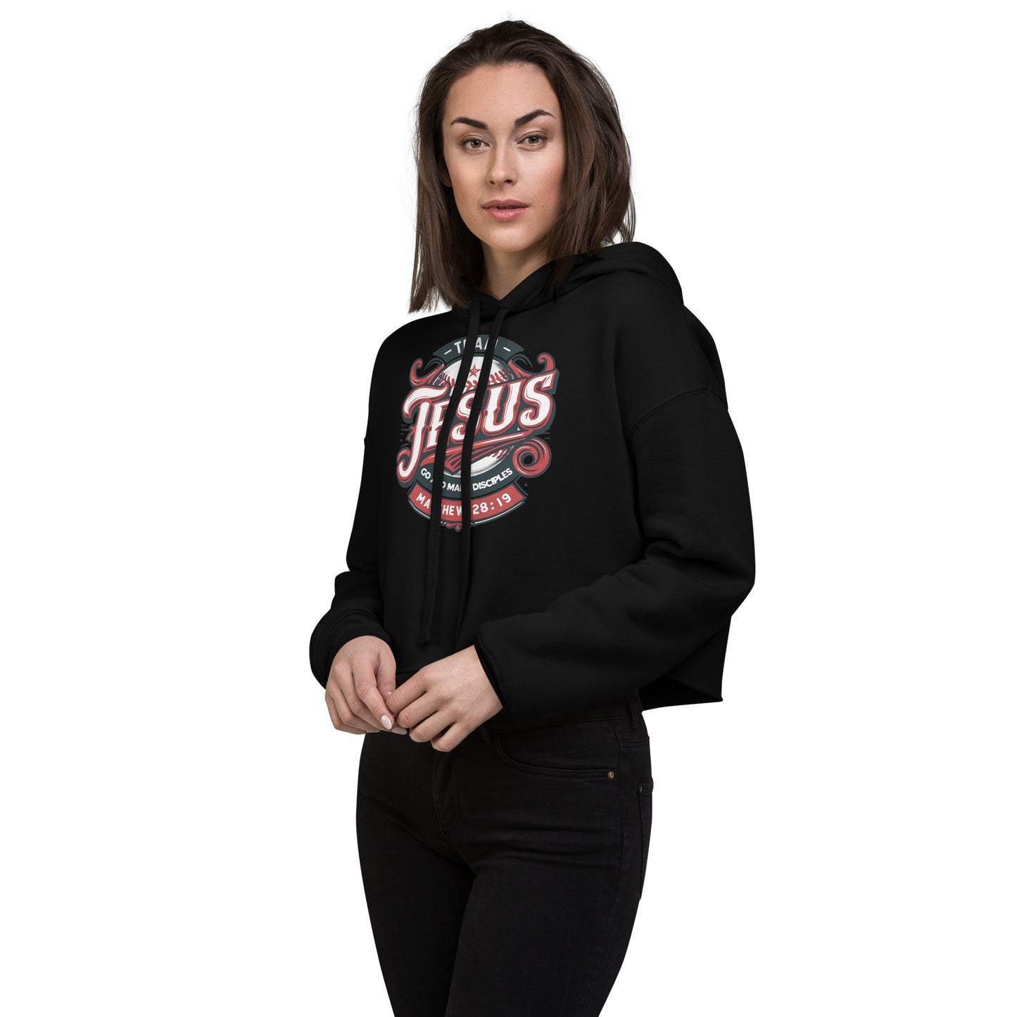 Team Jesus Women's Christian Crop Hoodie (Hooded Sweatshirt)