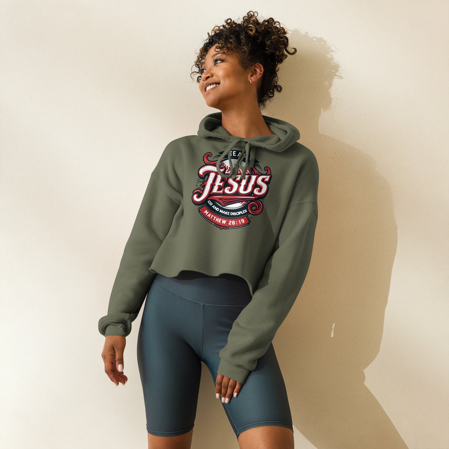 Team Jesus Women's Christian Crop Hoodie (Hooded Sweatshirt)