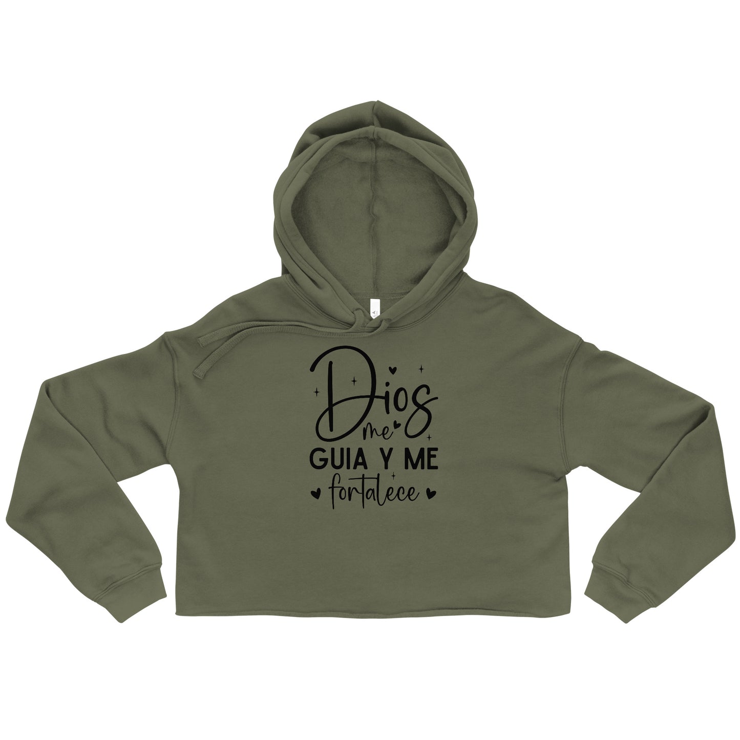 Dios Me Guia Y Me fortalece Spanish Christian Crop Hoodie (hooded sweatshirt)