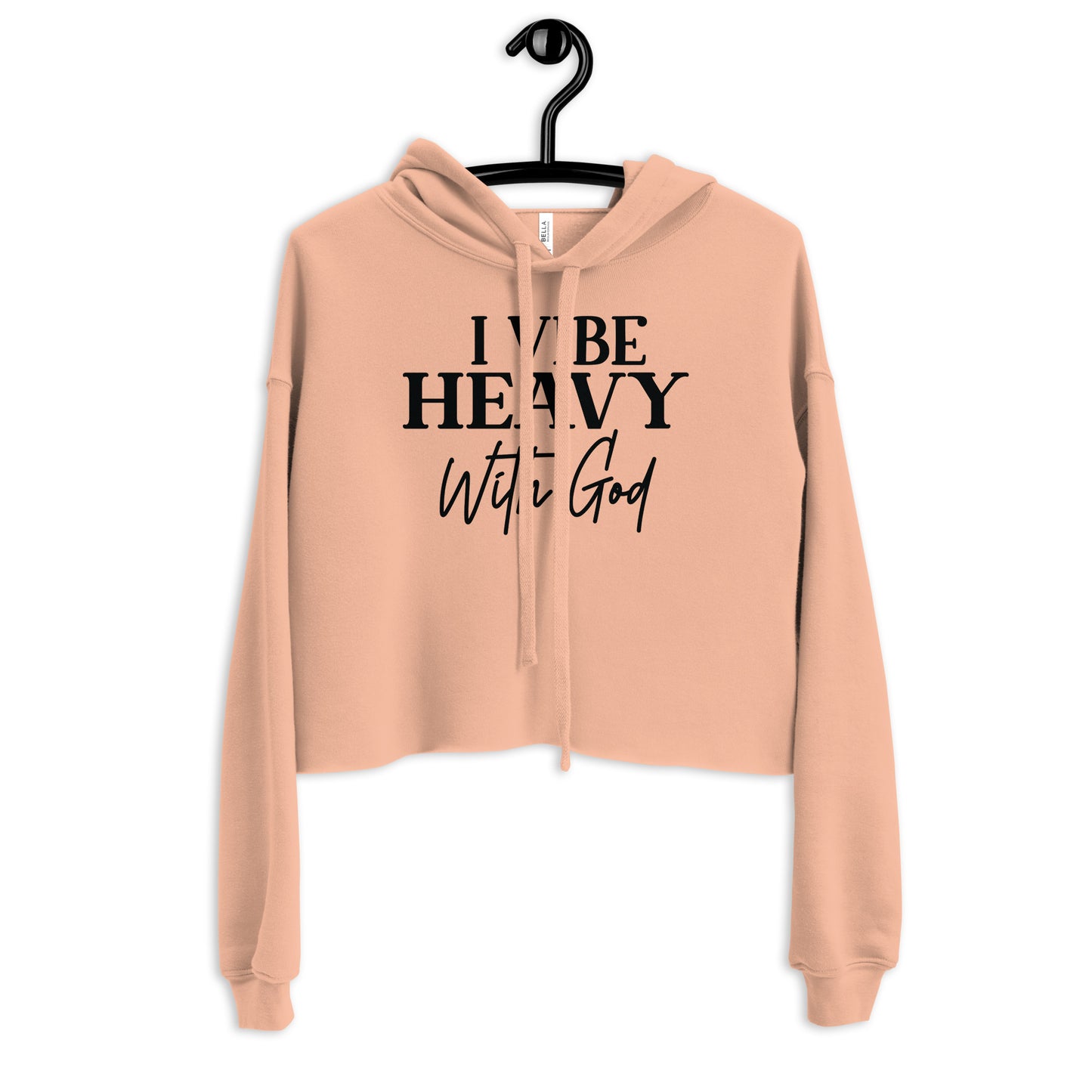 I Vibe Heavy With God Women's Christian Crop Hoodie (Hooded Sweatshirt)