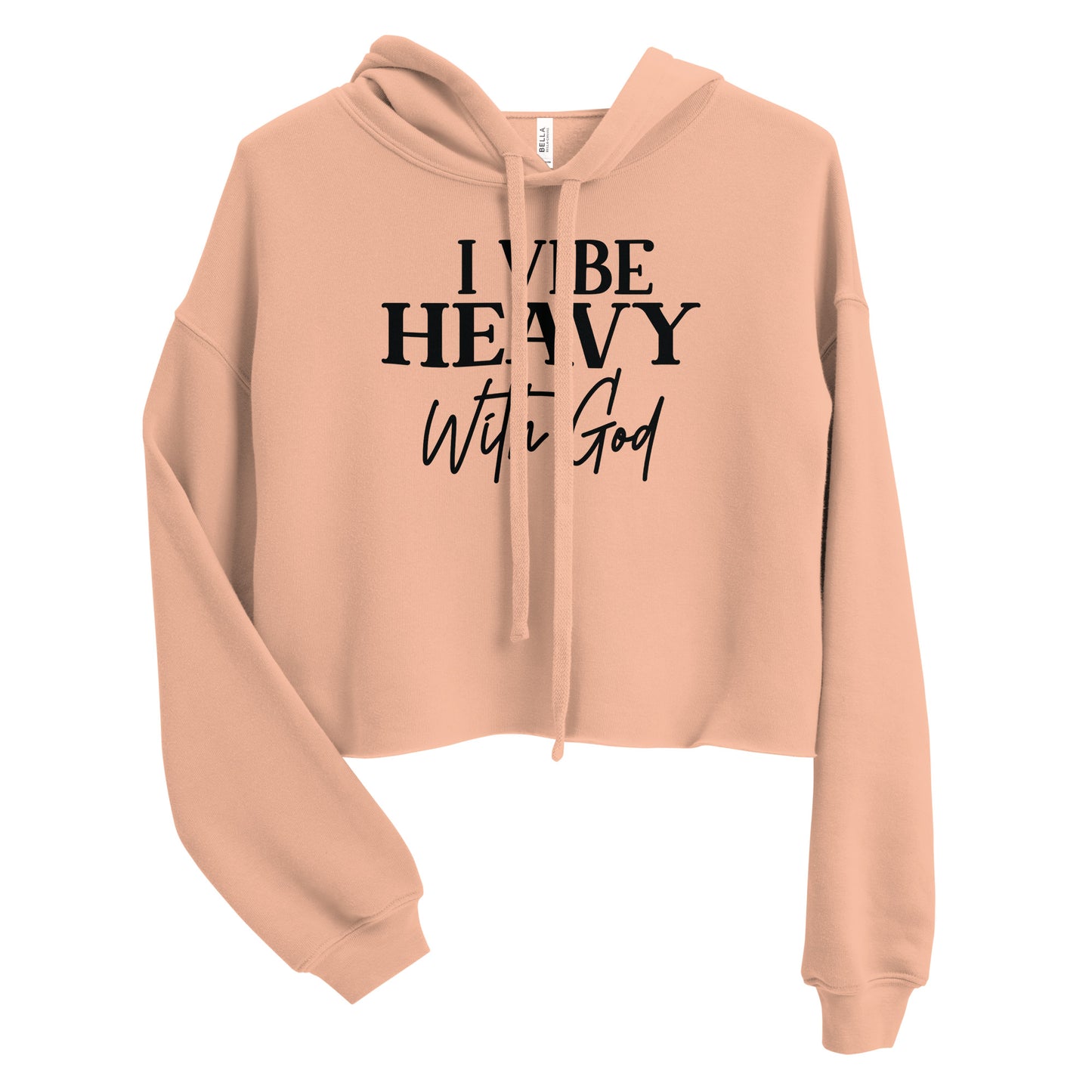 I Vibe Heavy With God Women's Christian Crop Hoodie (Hooded Sweatshirt)