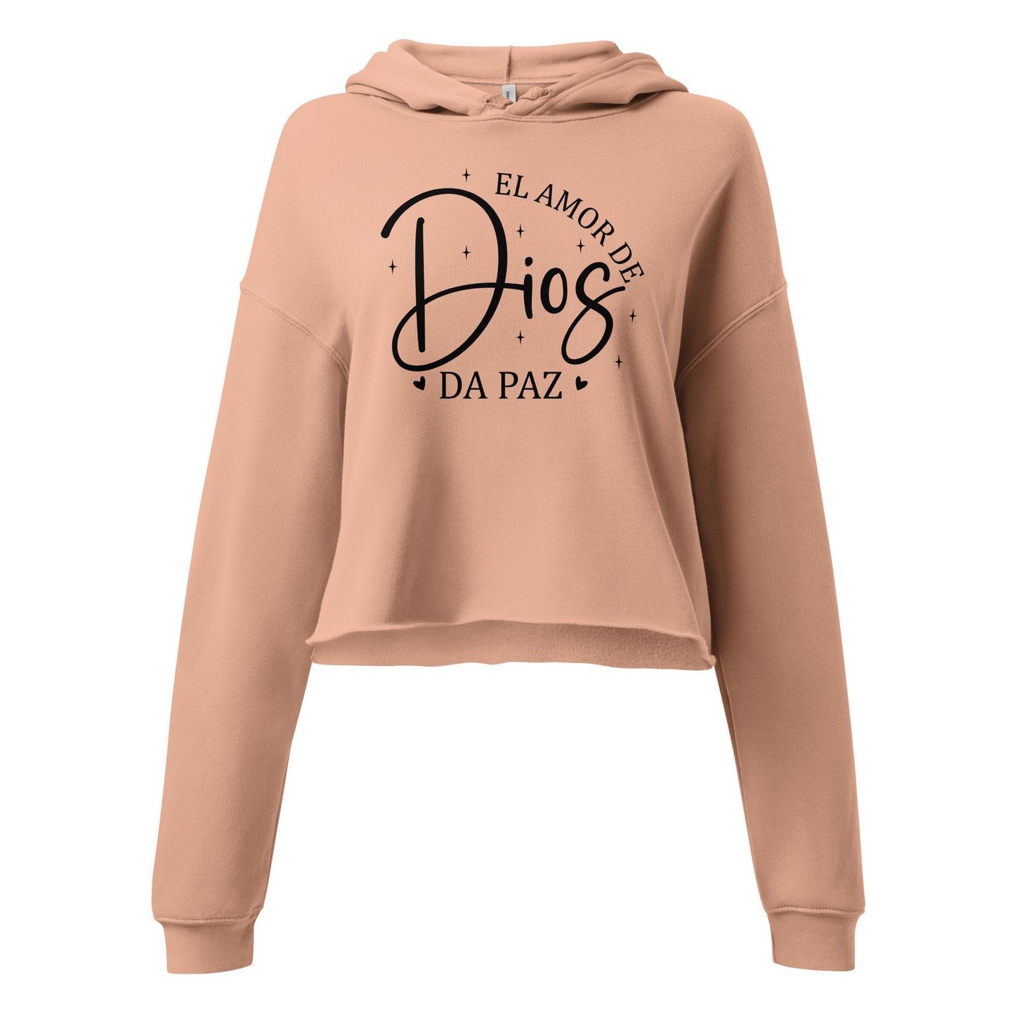 Amor De Dios Da Paz Spanish Crop Hoodie (hooded sweatshirt)