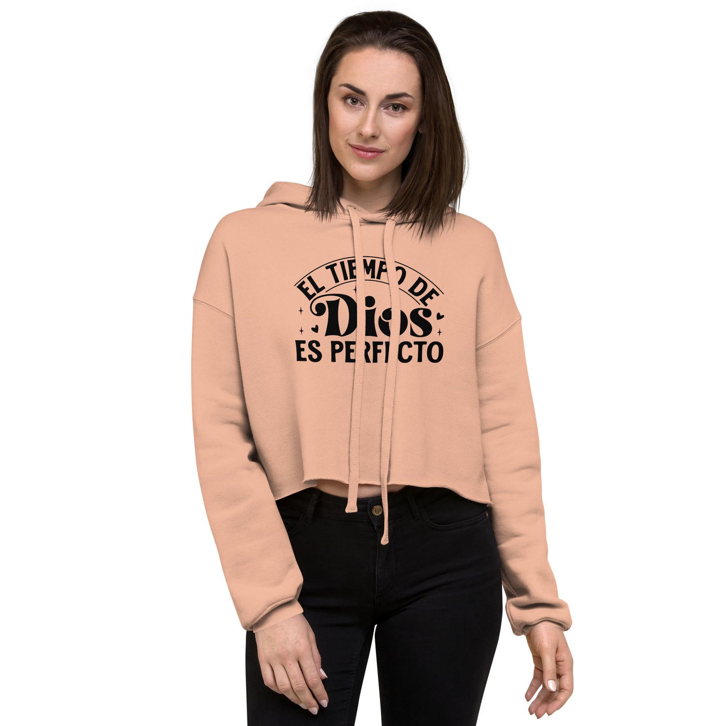 El Tiempo De Dios Es Perfecto Spanish Christian Crop Hoodie (hooded sweatshirt)