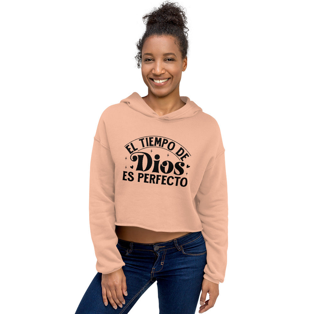 El Tiempo De Dios Es Perfecto Spanish Christian Crop Hoodie (hooded sweatshirt)