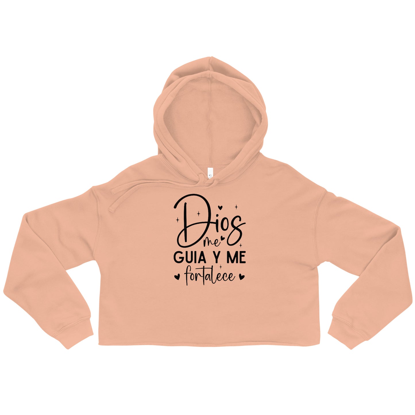 Dios Me Guia Y Me fortalece Spanish Christian Crop Hoodie (hooded sweatshirt)