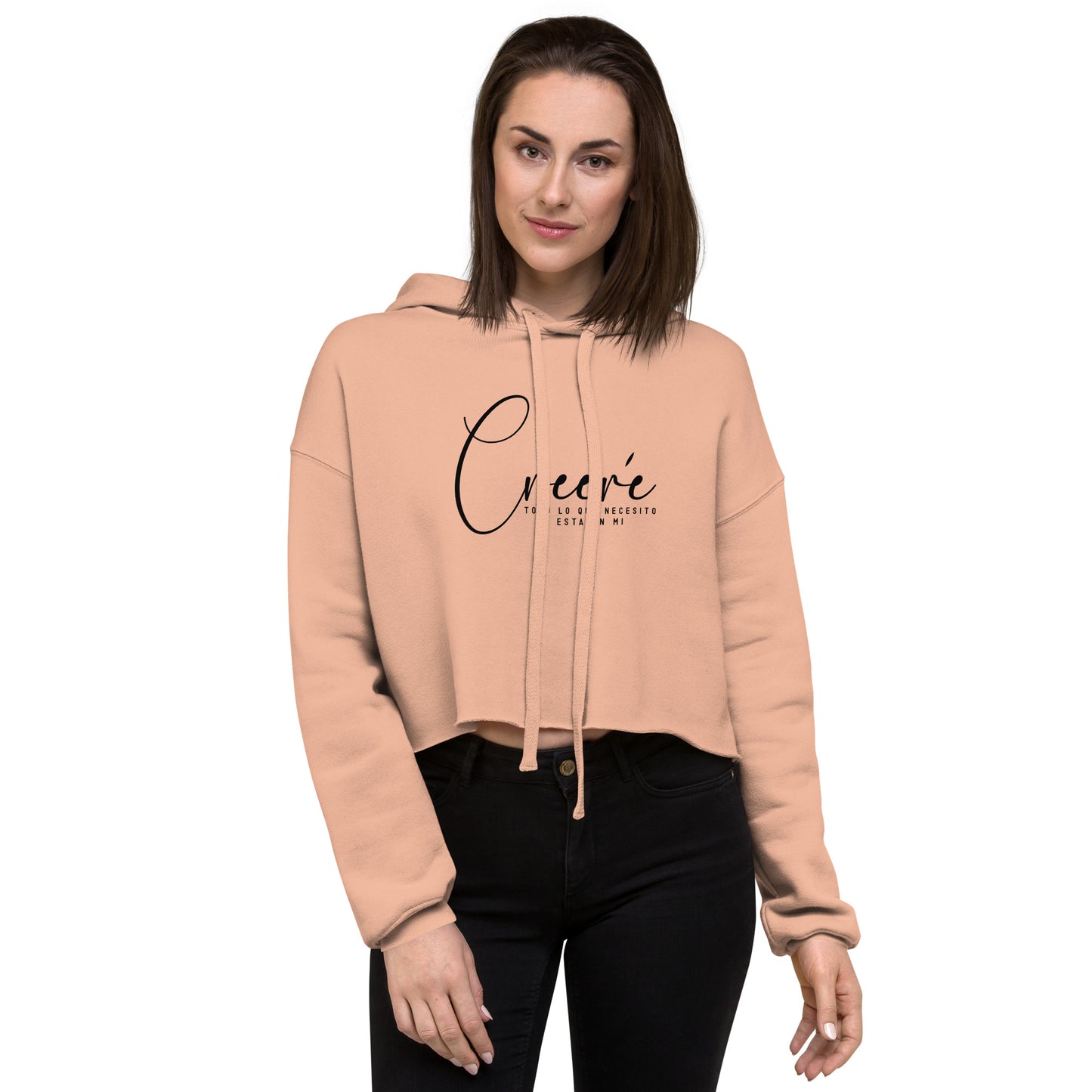 Creere todo lo que necesito esta en mi Spanish Christian Crop Hoodie (hooded sweatshirt)