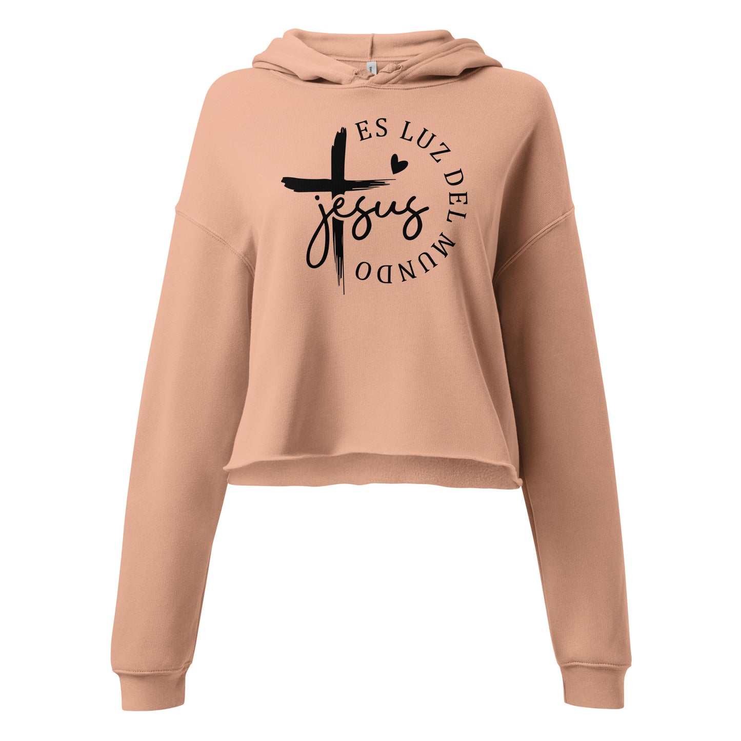 Jesus Es Luz Del Mundo Spanish Christian Crop Hoodie (hooded sweatshirt)