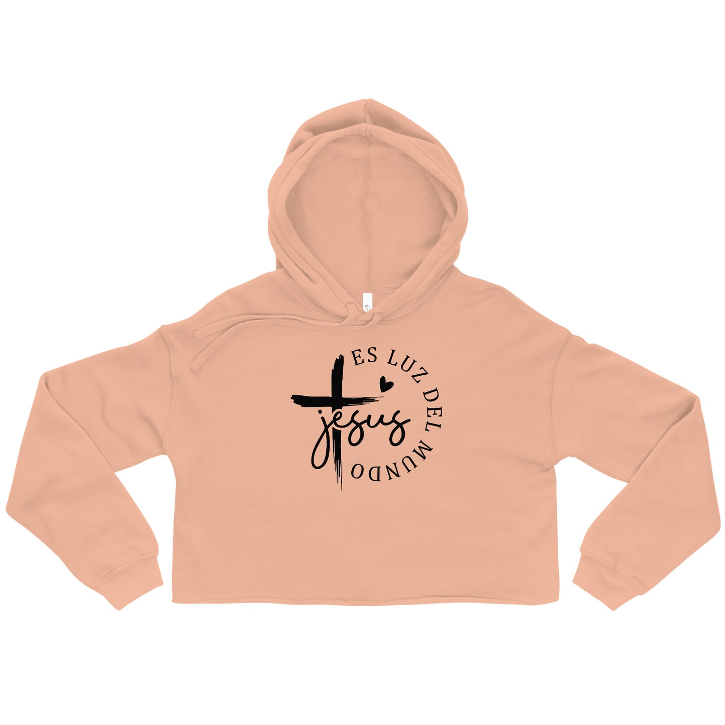 Jesus Es Luz Del Mundo Spanish Christian Crop Hoodie (hooded sweatshirt)