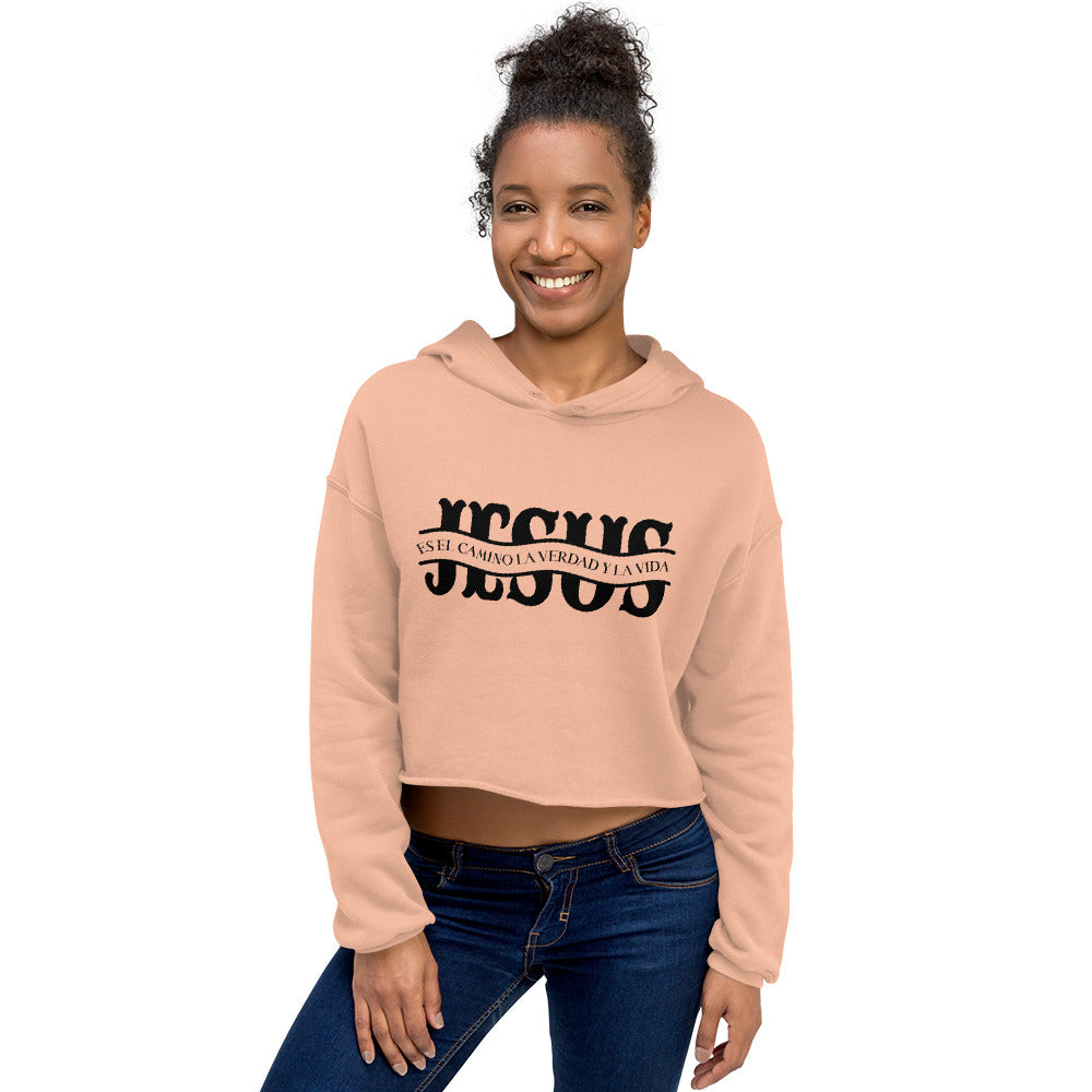 Jesus Es E Camino A verdad Y A Vida Spanish Christian Crop Hoodie (hooded sweatshirt)