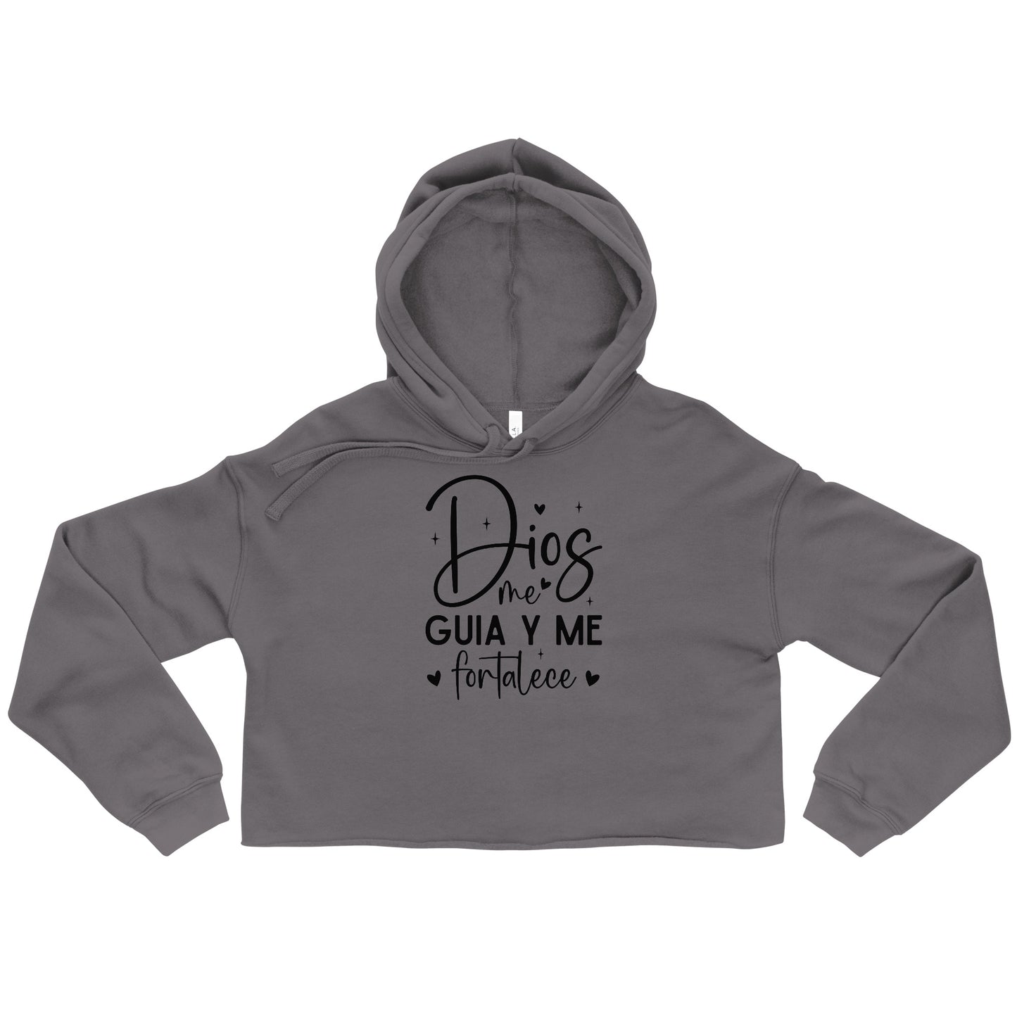 Dios Me Guia Y Me fortalece Spanish Christian Crop Hoodie (hooded sweatshirt)