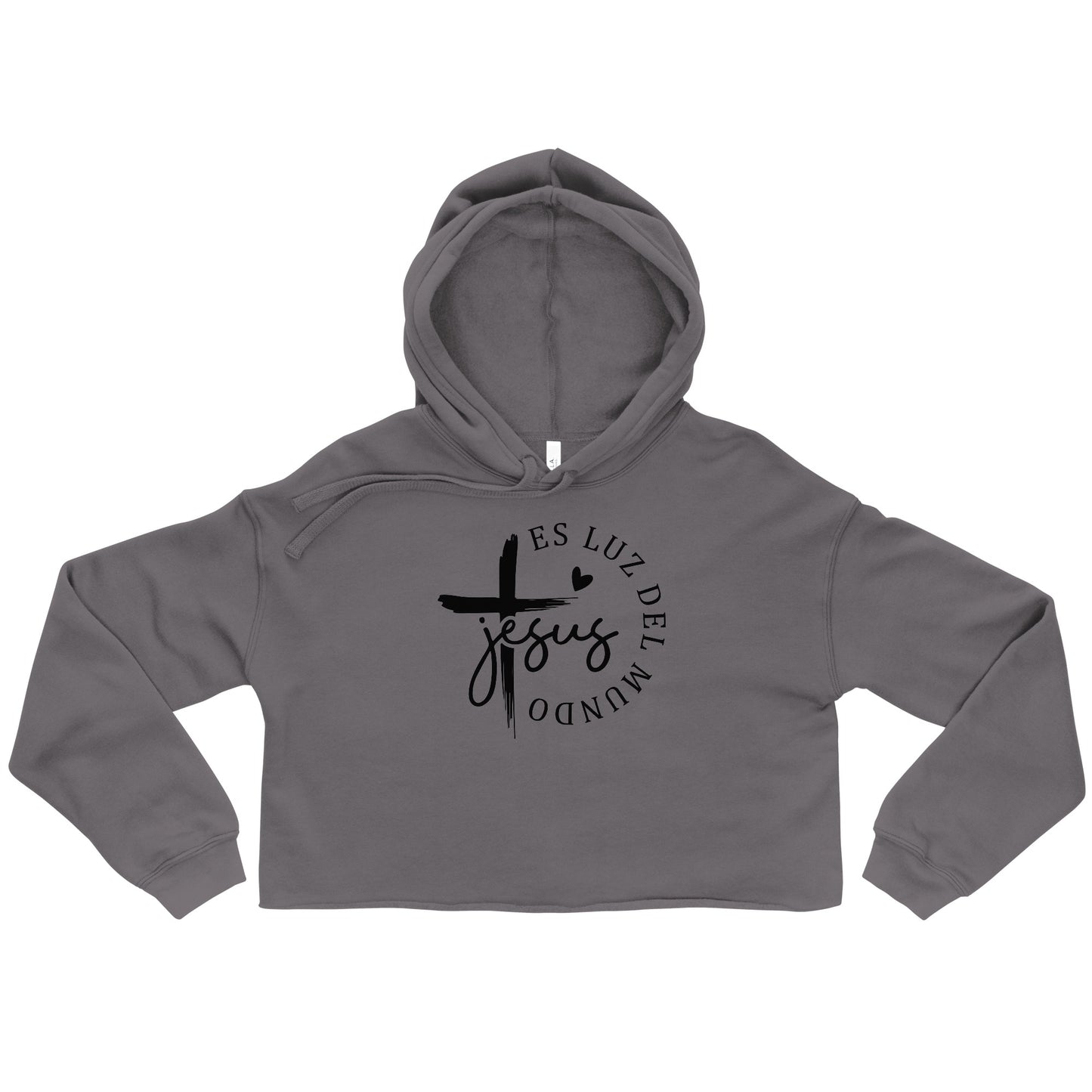 Jesus Es Luz Del Mundo Spanish Christian Crop Hoodie (hooded sweatshirt)