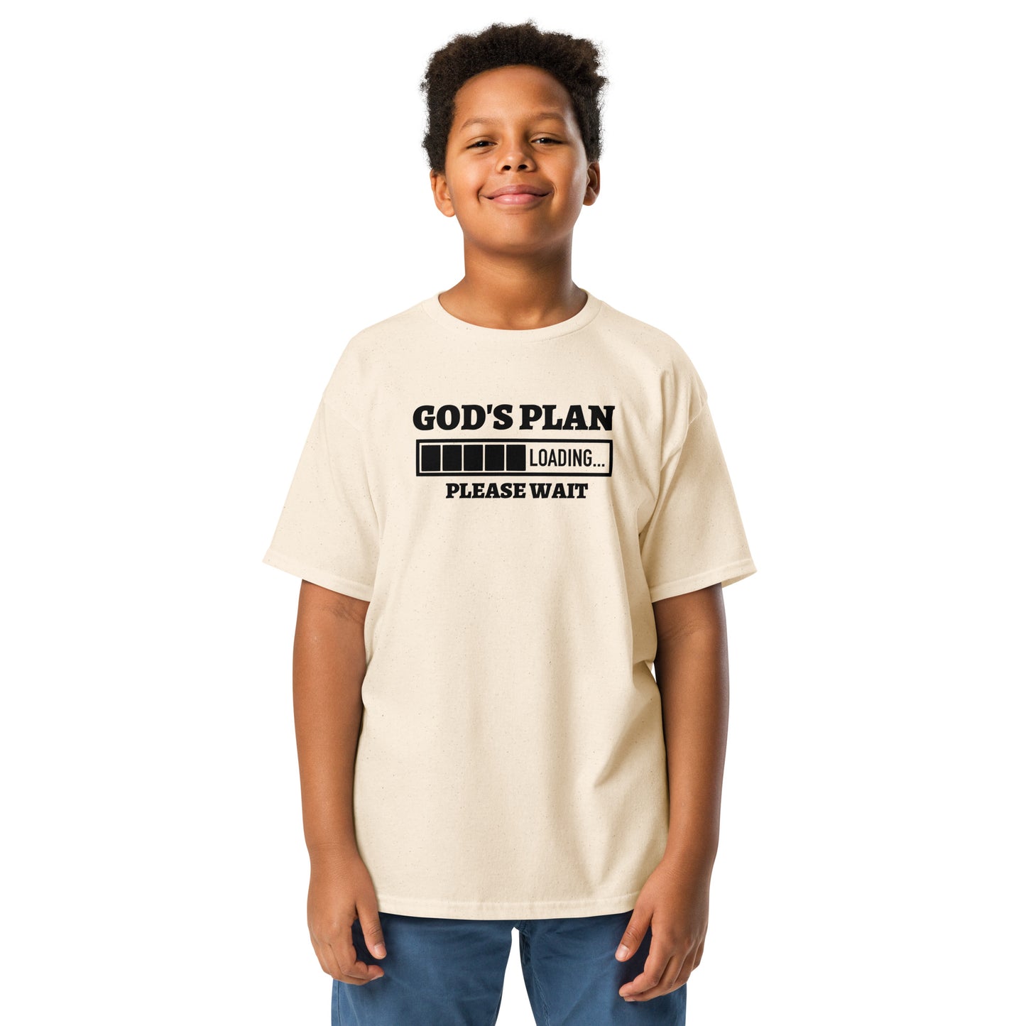 God's Plan Loading Youth Christian T-shirt