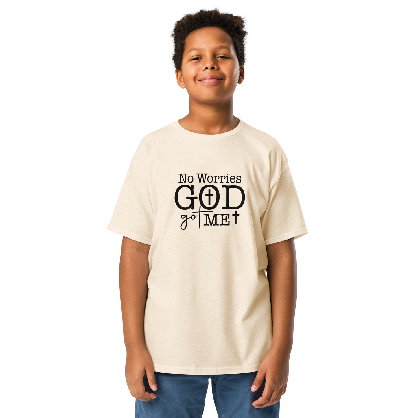 No Worries God Got Me Youth Christian T-shirt