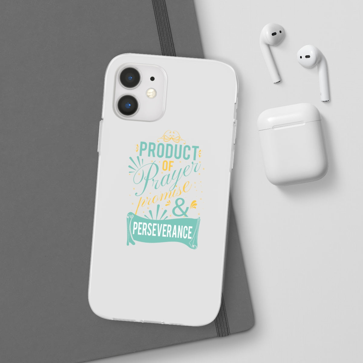 Product of Prayer Promise and Perseverance Flexi Phone Case. compatible with select IPhone & Samsung Galaxy Phones Printify