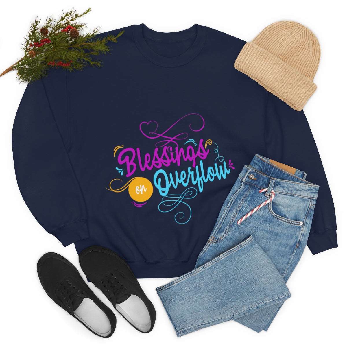 Blessings On Overflow Unisex Heavy Blend™ Crewneck Sweatshirt Printify