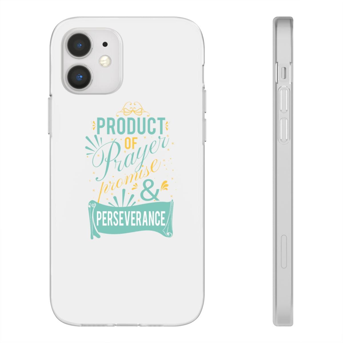 Product of Prayer Promise and Perseverance Flexi Phone Case. compatible with select IPhone & Samsung Galaxy Phones Printify