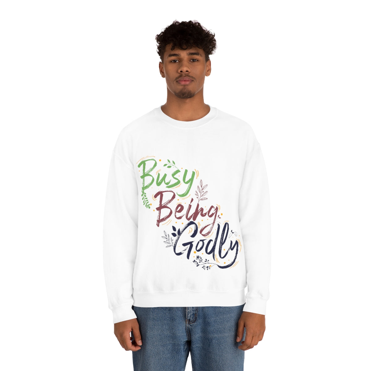 Busy Being Godly Unisex Heavy Blend™ Crewneck Sweatshirt Printify