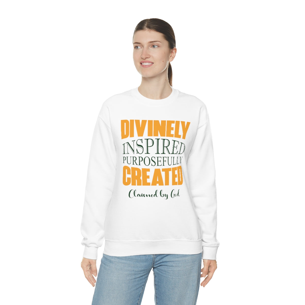 Divinely Inspired Purposefully Created Unisex Heavy Blend™ Crewneck Sweatshirt Printify