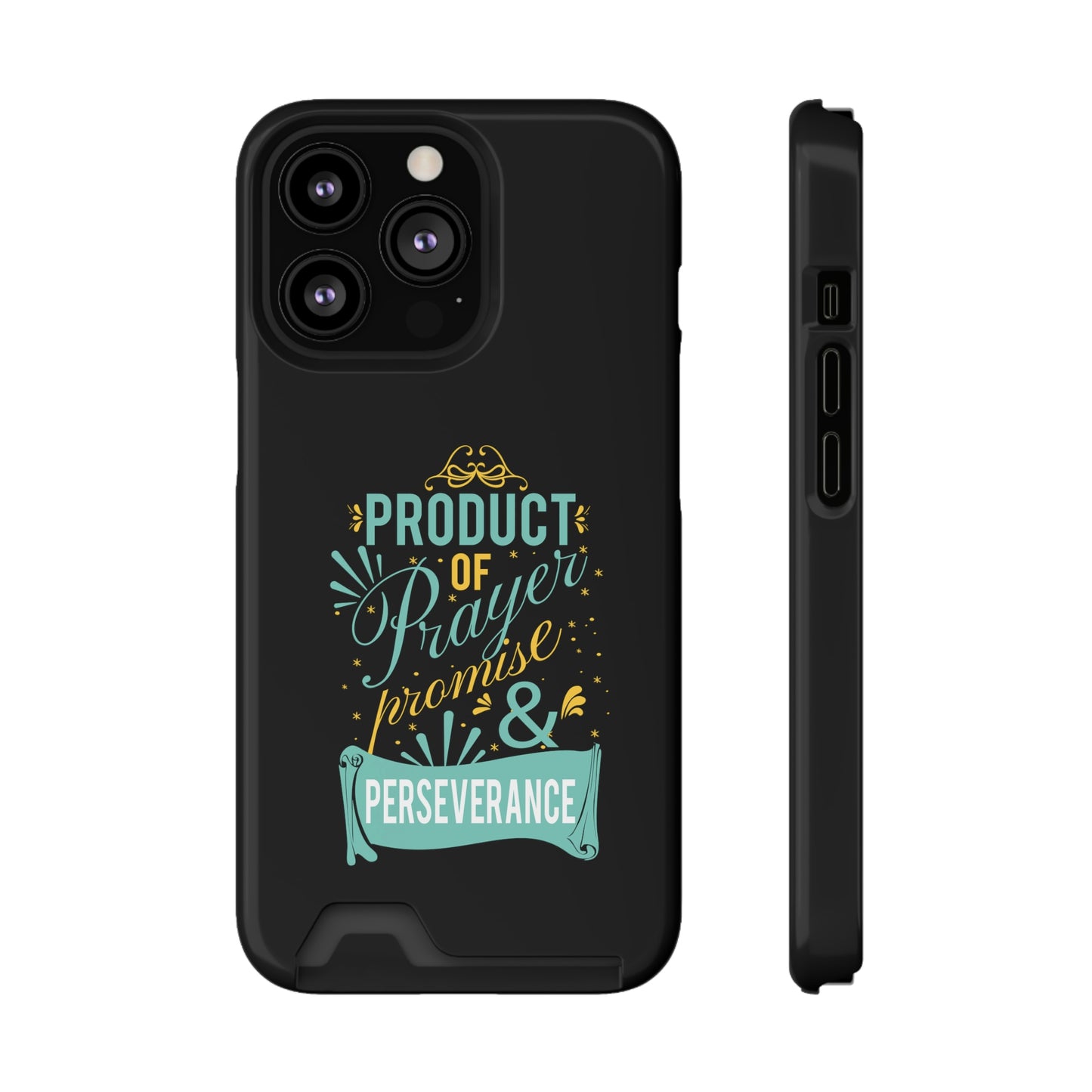 Product Of Prayer Promise And Perseverance Phone Case With Card Holder