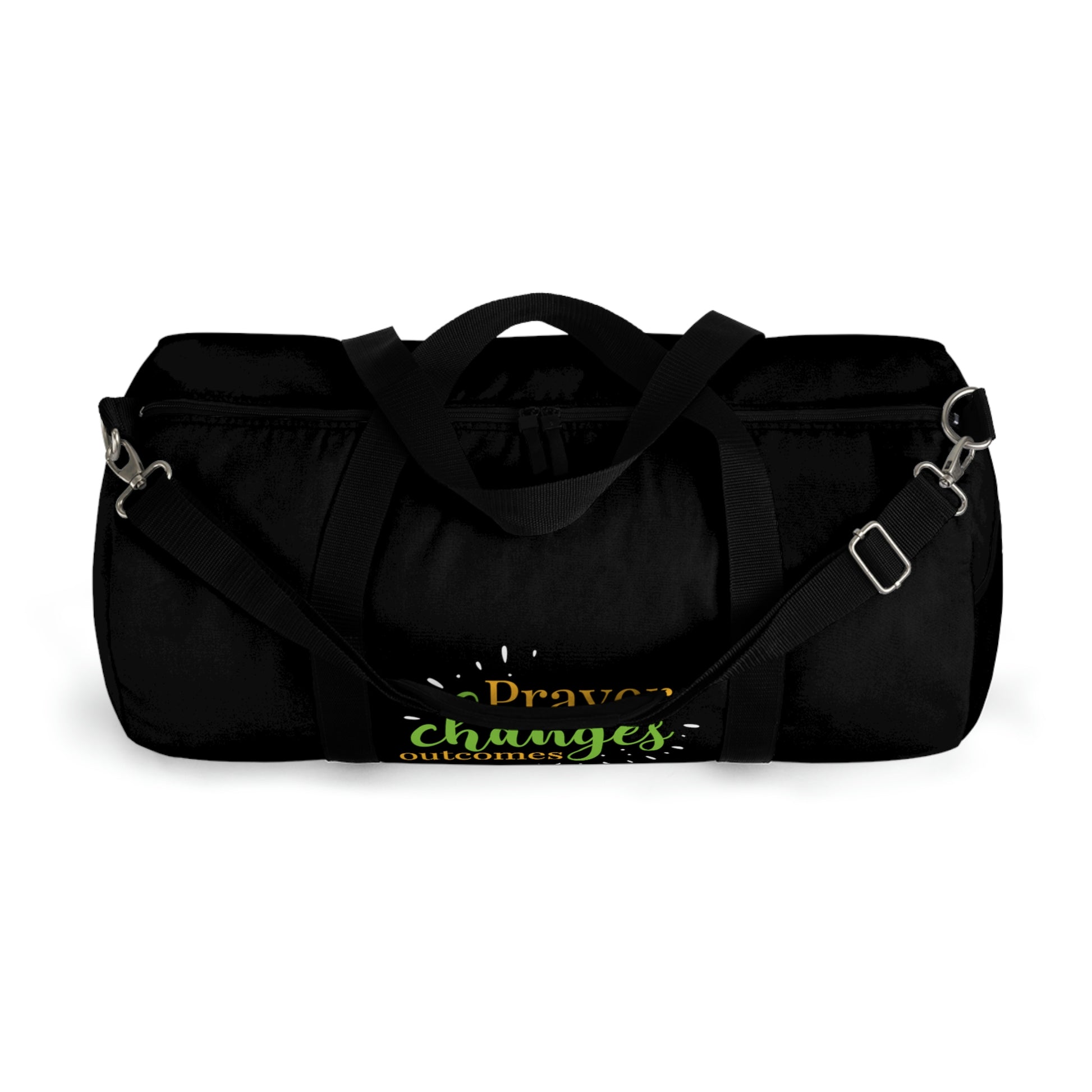 Prayer  Changes Outcomes Duffel Bag Printify