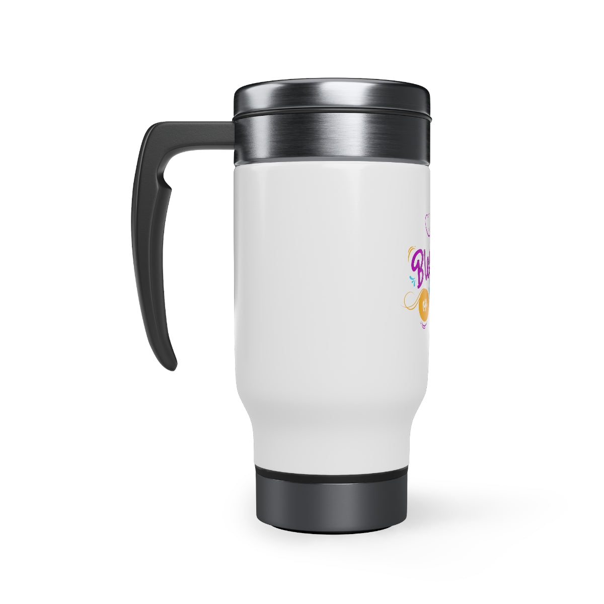Blessings on Overflow Stainless Steel Travel Mug with Handle, 14oz Printify