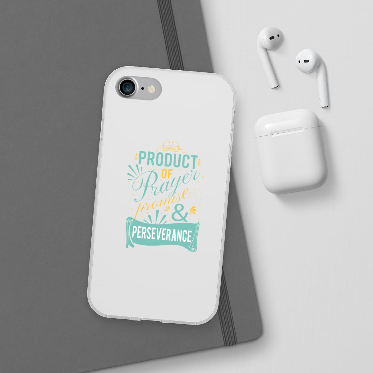 Product of Prayer Promise and Perseverance Flexi Phone Case. compatible with select IPhone & Samsung Galaxy Phones Printify