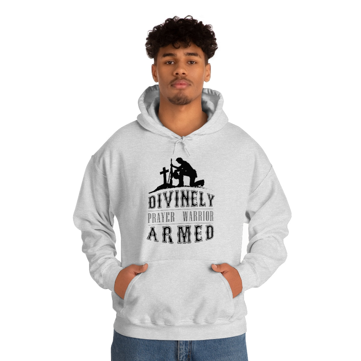 Divinely Armed Prayer Warrior Unisex Hooded Sweatshirt Printify