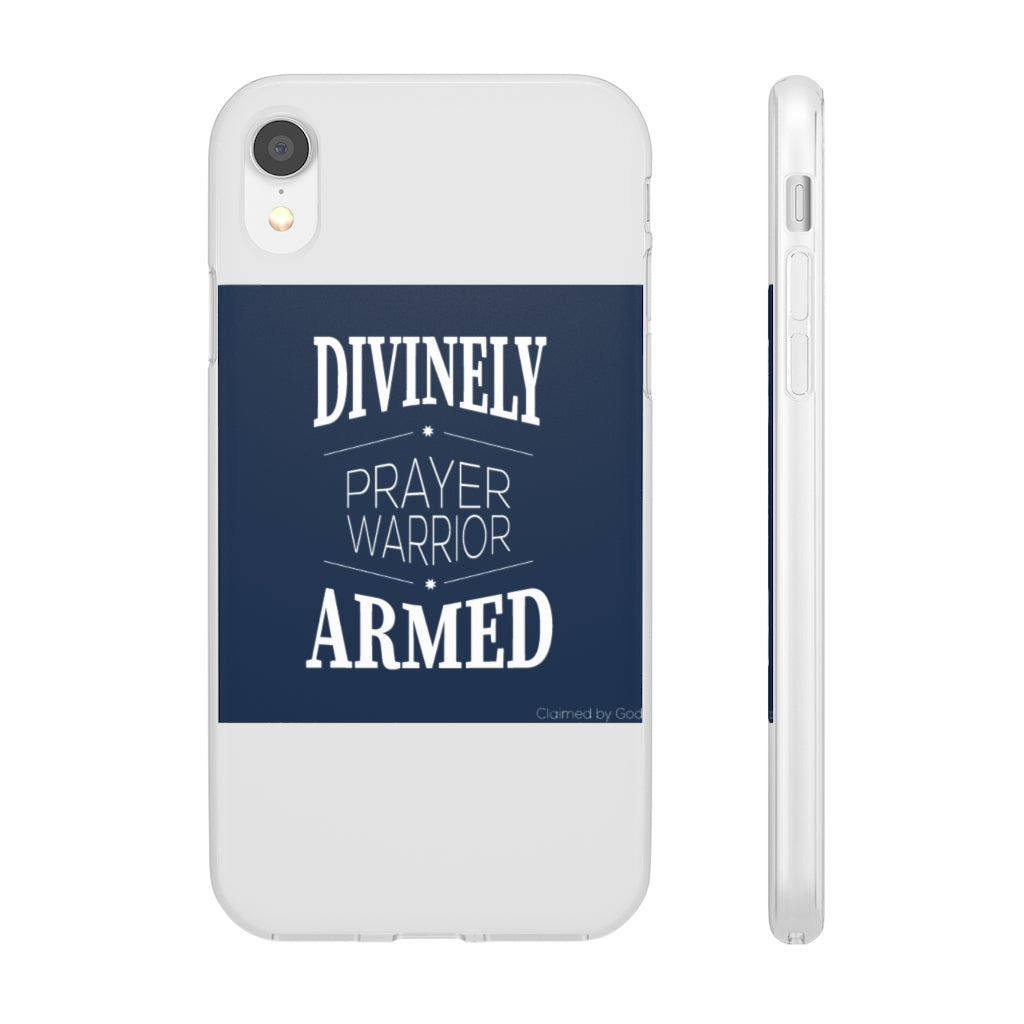 Divinely Armed Prayer Warrior Flexi Phone Case compatible with select IPhone & Samsung Galaxy Phones Printify