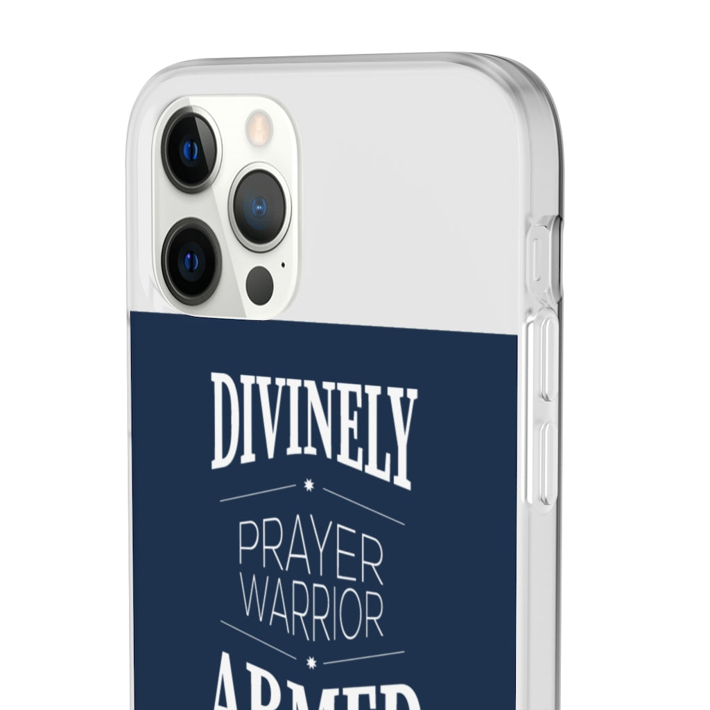 Divinely Armed Prayer Warrior Flexi Phone Case compatible with select IPhone & Samsung Galaxy Phones Printify