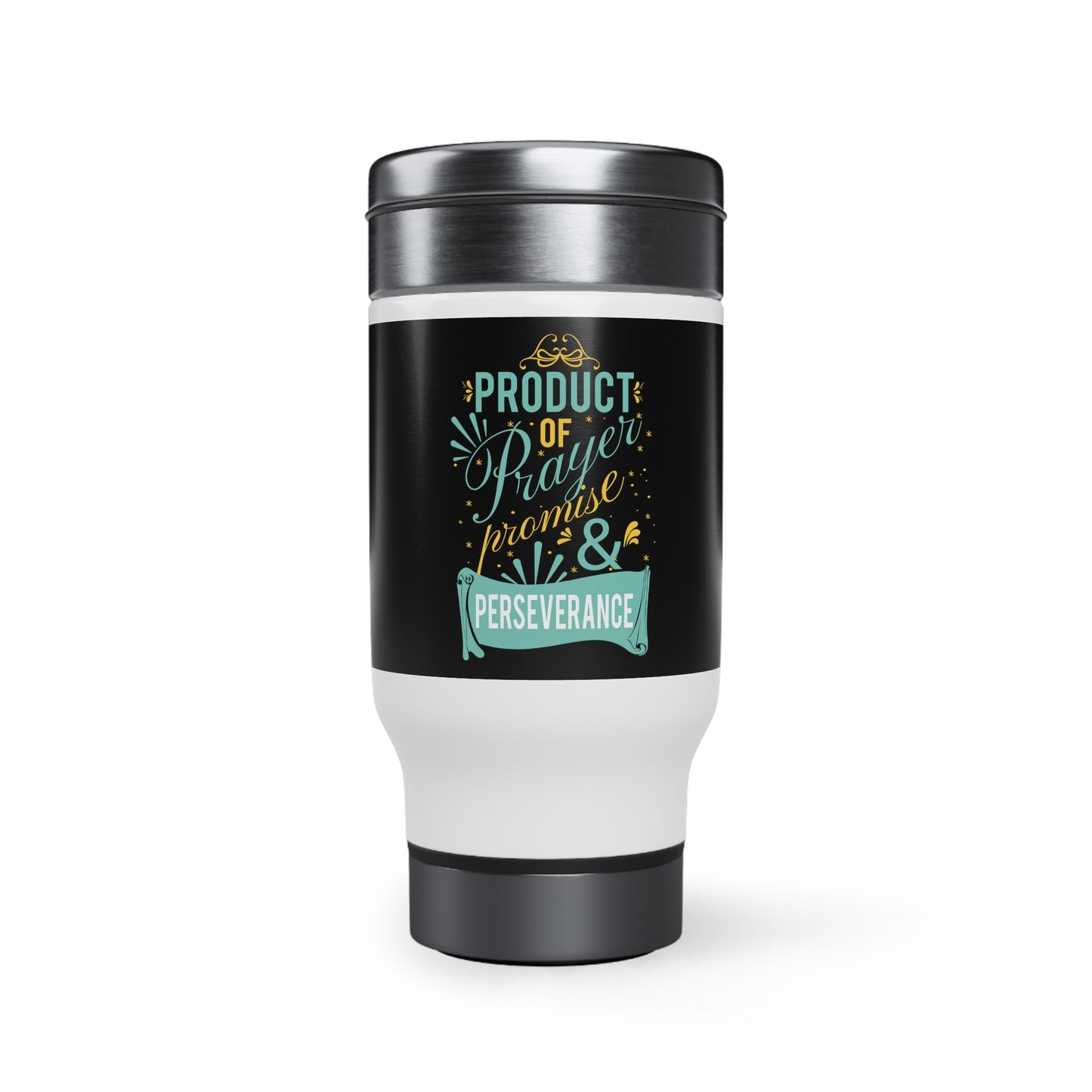 Product of Prayer promise and perseverance Stainless Steel Travel Mug with Handle, 14oz