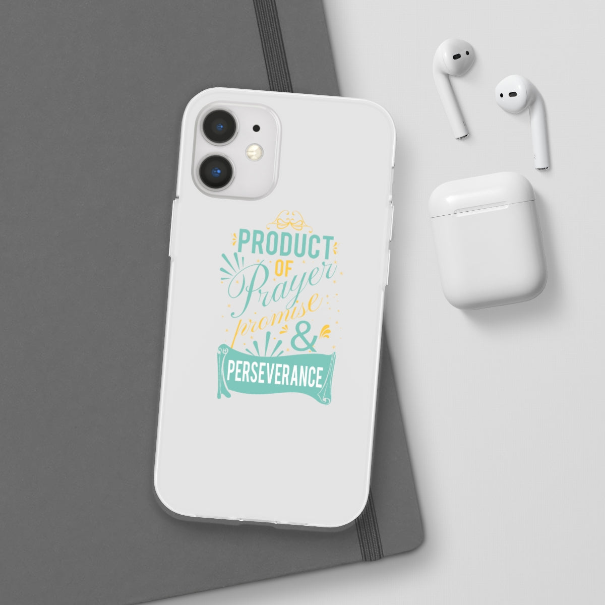 Product of Prayer Promise and Perseverance Flexi Phone Case. compatible with select IPhone & Samsung Galaxy Phones Printify