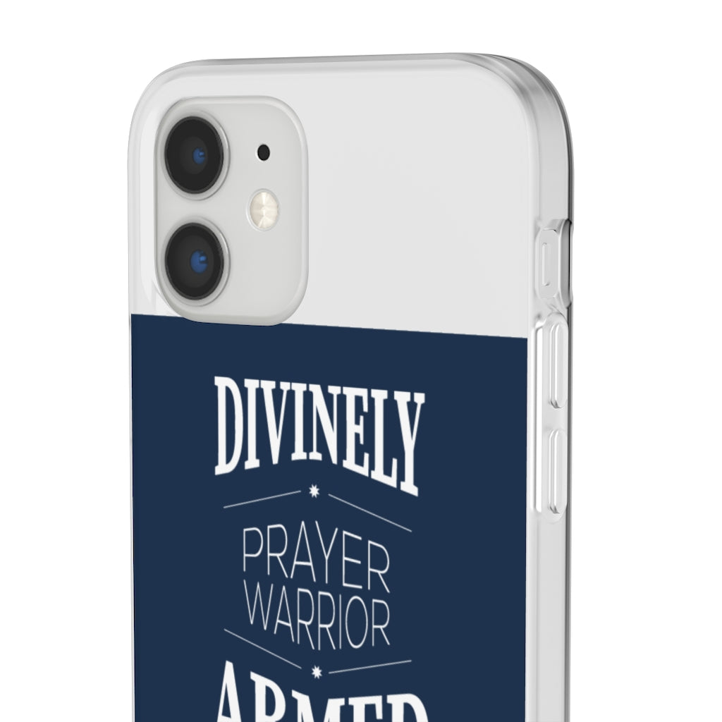 Divinely Armed Prayer Warrior Flexi Phone Case compatible with select IPhone & Samsung Galaxy Phones Printify