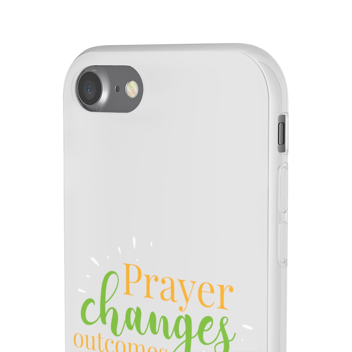 Prayer Changes Outcomes Flexi Phone Case compatible with select IPhone & Samsung Galaxy Phones Printify