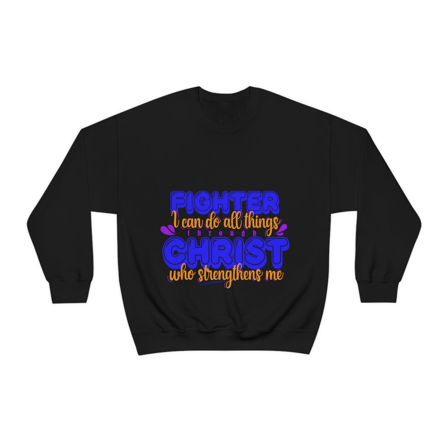 Fighter I Can Do All Things Through Christ Who Strengthens Me  Unisex Heavy Blend™ Crewneck Sweatshirt