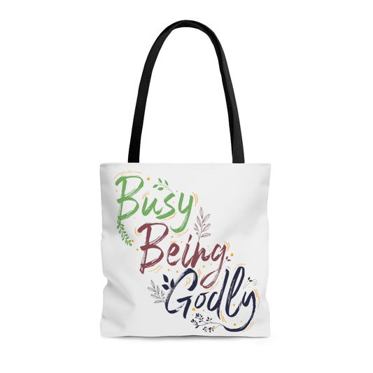 Busy Being Godly Tote Bag Printify