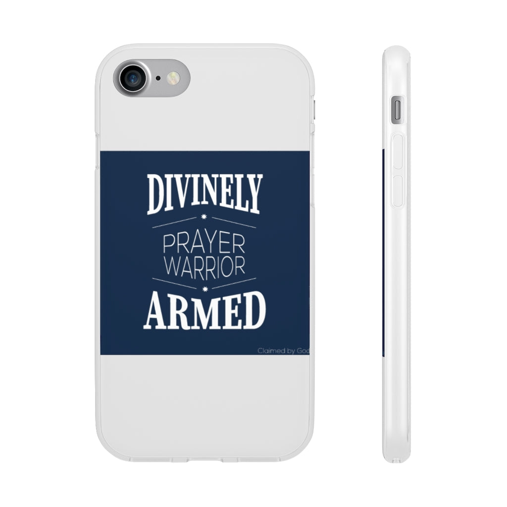 Divinely Armed Prayer Warrior Flexi Phone Case compatible with select IPhone & Samsung Galaxy Phones Printify