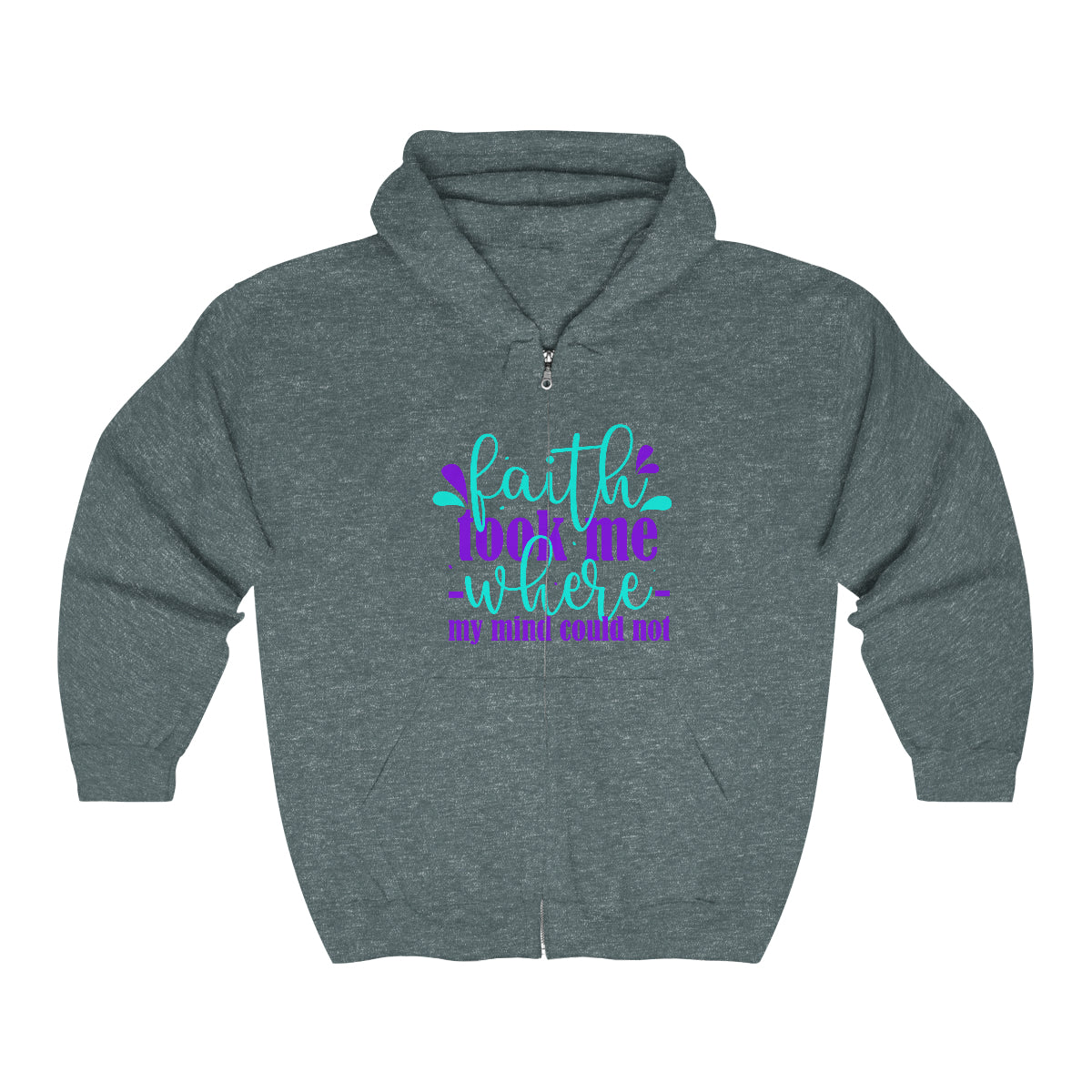 Faith Took Me Where My Mind Could Not Unisex Heavy Blend Full Zip Hooded Sweatshirt Printify