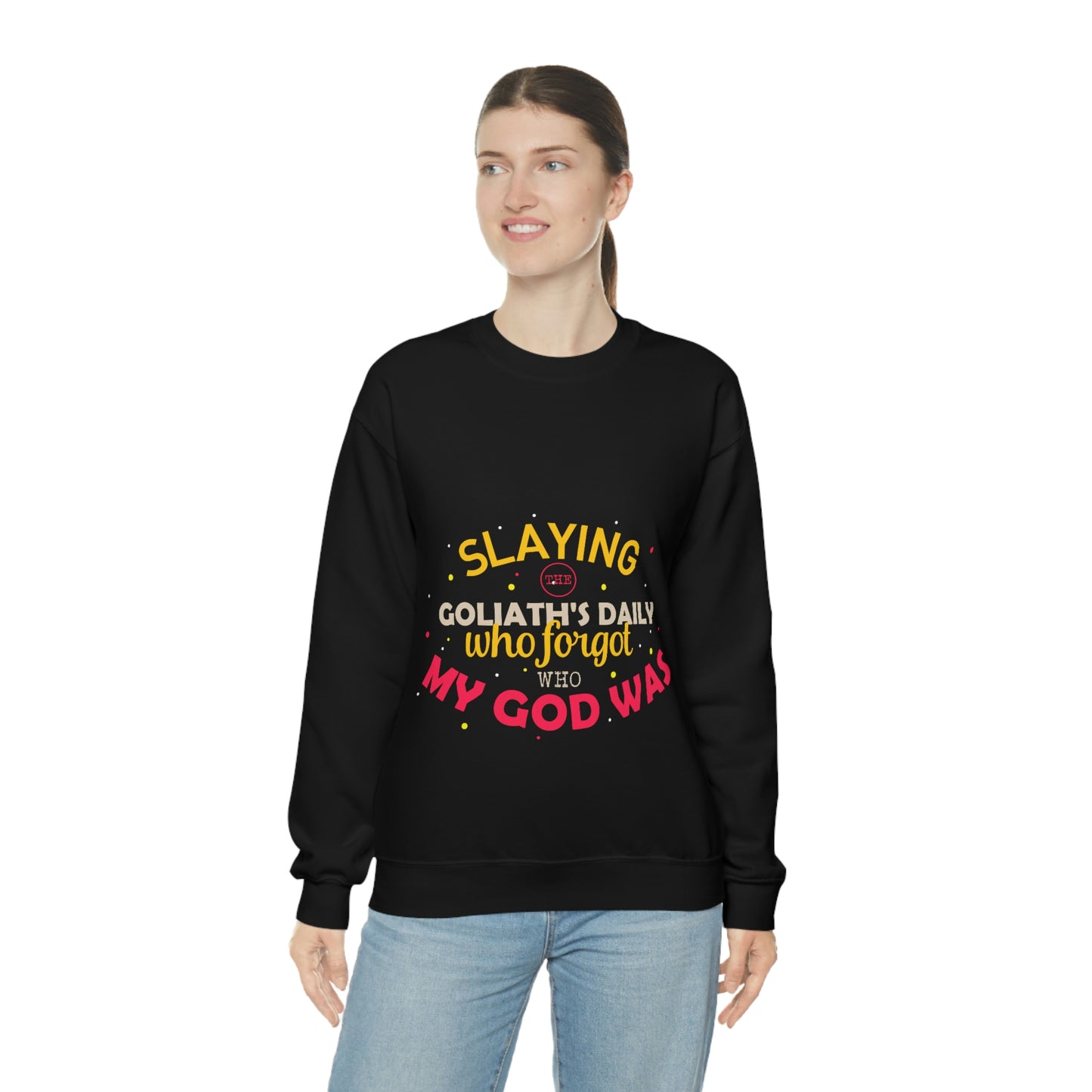 Slaying The Goliaths Daily Who Forgot Who My God Was Unisex Heavy Blend™ Crewneck Sweatshirt