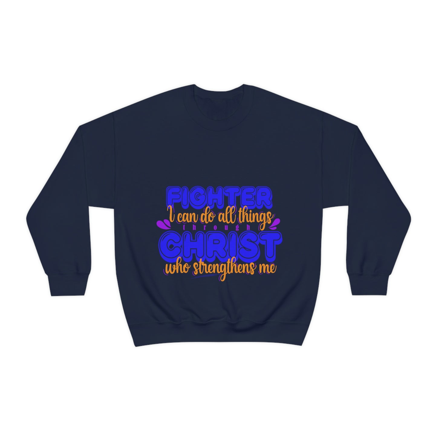 Fighter I Can Do All Things Through Christ Who Strengthens Me  Unisex Heavy Blend™ Crewneck Sweatshirt