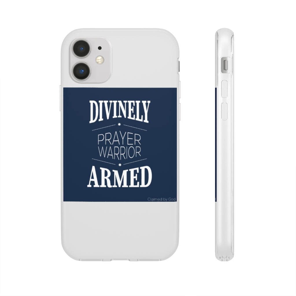 Divinely Armed Prayer Warrior Flexi Phone Case compatible with select IPhone & Samsung Galaxy Phones Printify