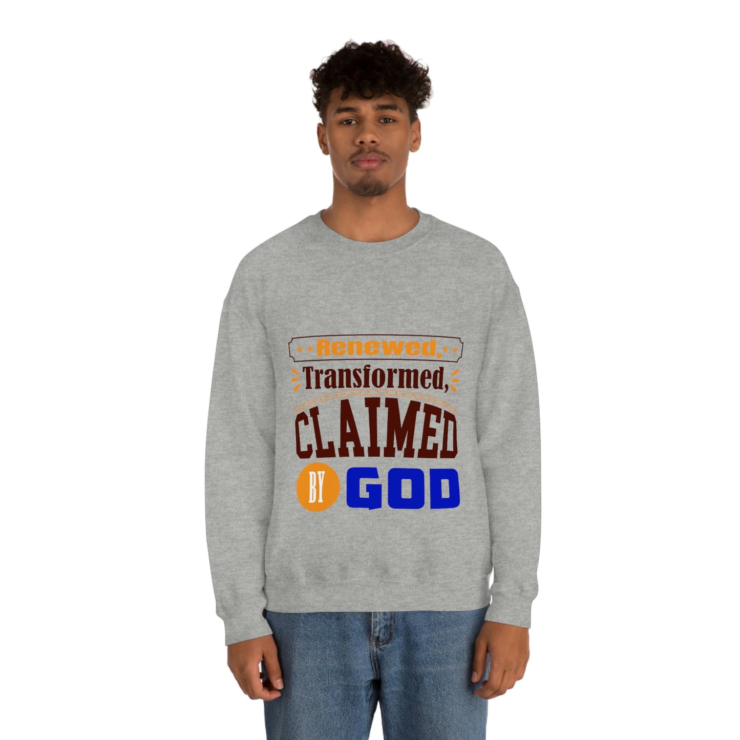 Renewed, Transformed, Claimed By God Unisex Heavy Blend™ Crewneck Sweatshirt