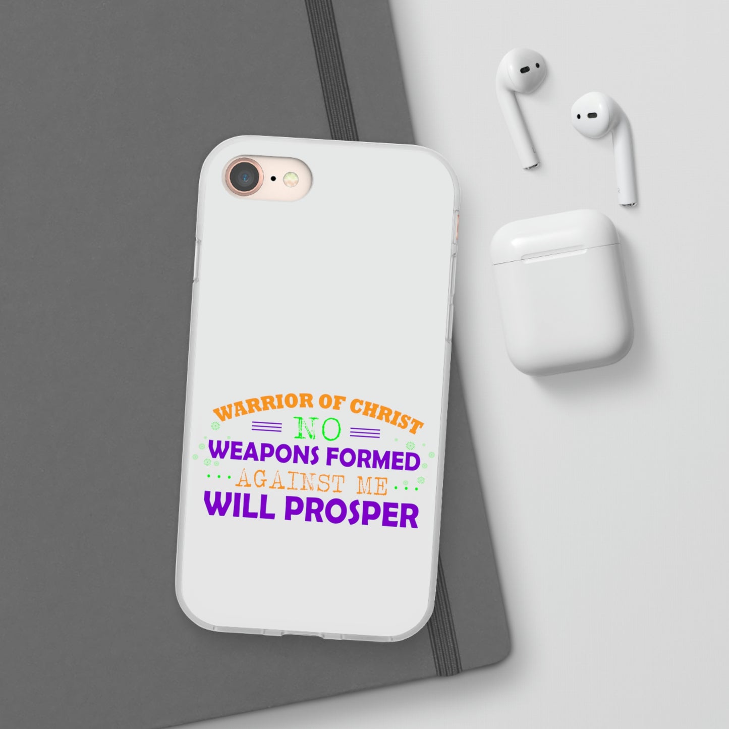 Warrior Of Christ No Weapons Formed Against Me Will Prosper Flexi Phone Case